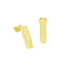 ICFTZWEc из нержавеющей стали с геометрическим ровные цилиндры серьги-гвоздики для женщин прямоугольные золотые цветные Серьги Boucles D'Oreilles