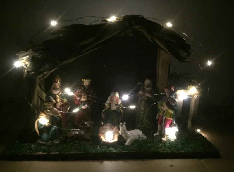 Христианский Иисус рожден смолы украшения подарок на день рождения Jesu орнамент Евангелие Христово светодиодный светильник ягненок Бог рад новости сцены