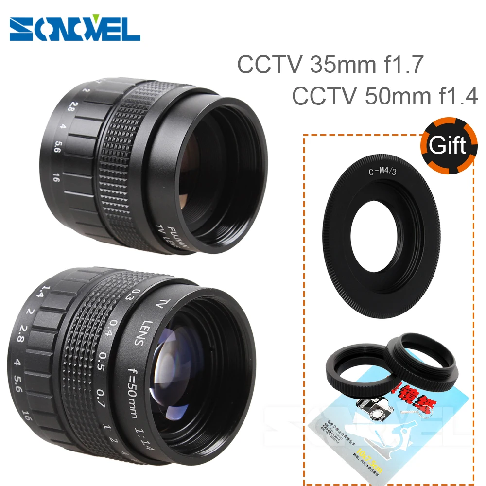 

2in1 Fujian CCTV 35mm F1.7 lens+50mm F1.4 lens TV Movie lenses for Panasonic G5 GF5 GX1 GF3 G3 GH2 G2 G10 G1 GH1 GF1 G6 GF6 GH3