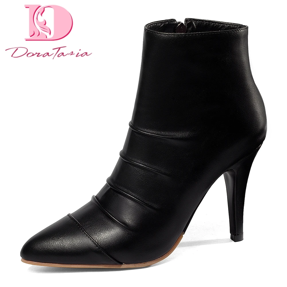 

Doratasia New Fashion Plus Size 28-52 customized party Women Boots Woman Shoes Pointed Toe High Heels Ankle Boots Shoes Woman