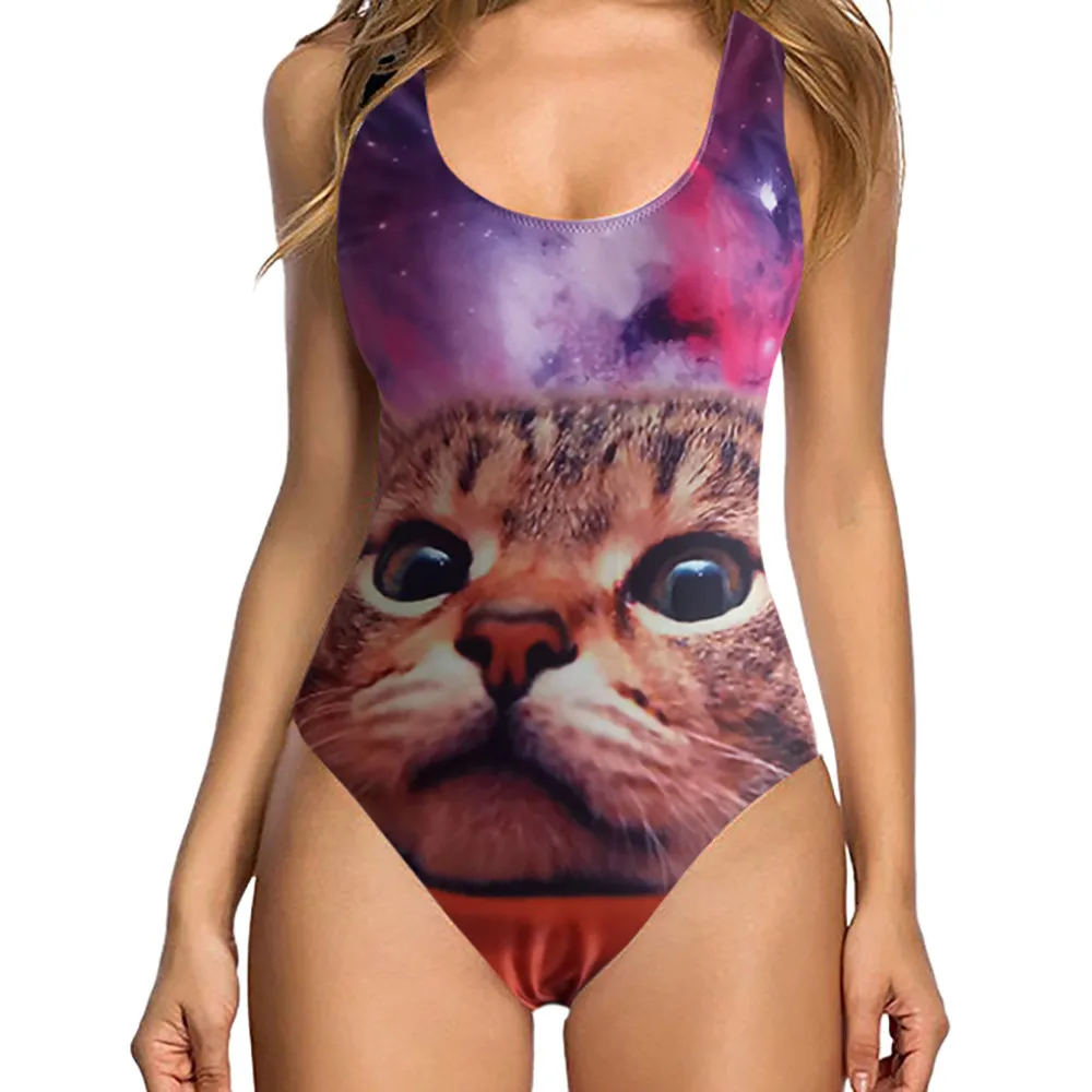 

KANCOOLD Clothes Print Animal Swimwear Women Girl One Piece High Cut Beachwear Funny Bathing Suit Summer Swimsuit 1PC Clothes