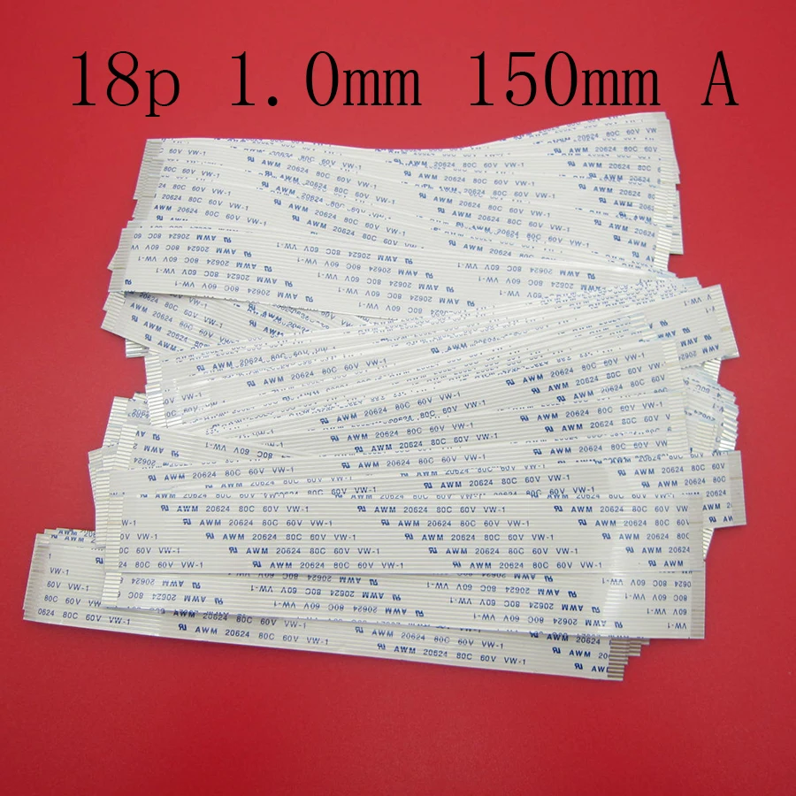 

20-100pcs 18pin pitch 1.0mm length 15cm type A Same direction FPC FFC flexible flat cable line AWM 20624 80C 60V
