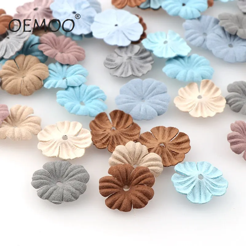 

30pc Small Exquisite Leather Flowers Handmade Artificial Flower Head Wedding Decoration DIY Wreath ScrapbookingCraft Fake Flower