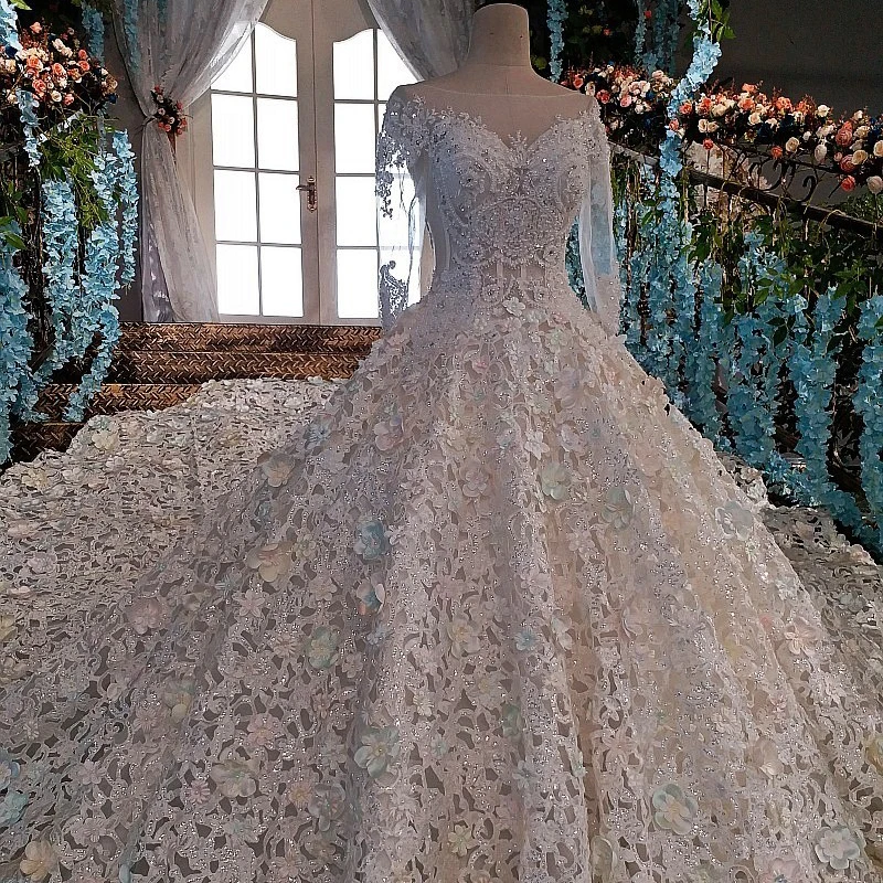 Реальные фотографии, роскошное свадебное платье для невесты, бальное платье с вырезами и бисером, длинные рукава, кружевное свадебное платье, Vestidos De Noivas