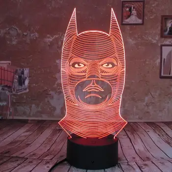 

Cool gift Marvel Batman LED gradient illusion 3D night light 7 color change USB child bedside lamp birthday gift Christmas Decor