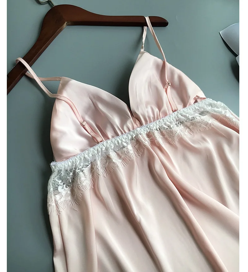 pink silklike sexy sleepwear (3)