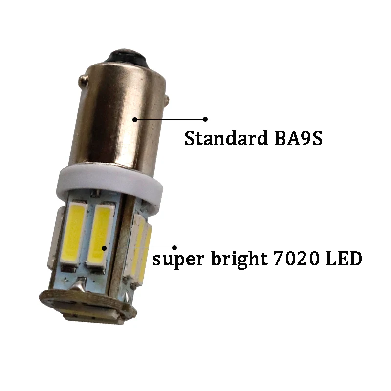 10 шт. BA9S 434 T4W светодиодов 7020 SMD H6W автомобильные внутренние лампы для чтения
