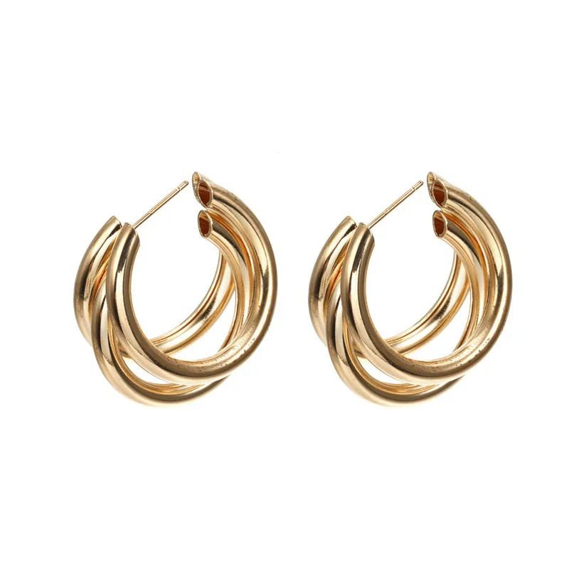 Fashion Statement Earrings 2019 Metal Round Geometric Earrings For Women Hanging Dangle Earrings Drop Earing Modern Jewelry Pun