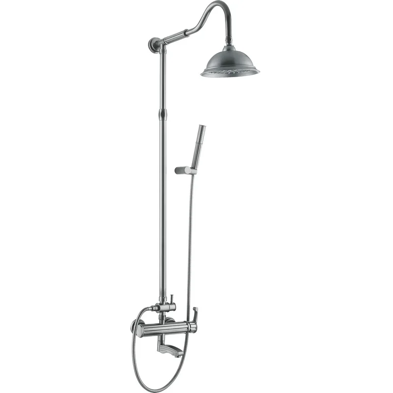 

VIBORG Luxury Brass Wall-mounted Single Lever Rain-style Rainfall Bath Shower Faucet Mixer Tap Complete Set, VBM1055-BS