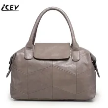 ICEV Новые простые дизайнерские сумки высокого качества из коровьей кожи женские кожаные сумки из натуральной кожи женские сумки в стиле пэчворк