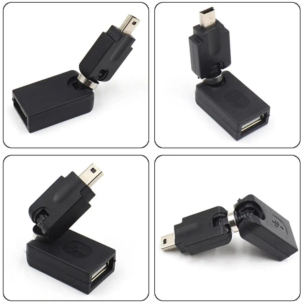 Переходная головка OTG USB Mini5p адаптер может поворачиваться черного ...