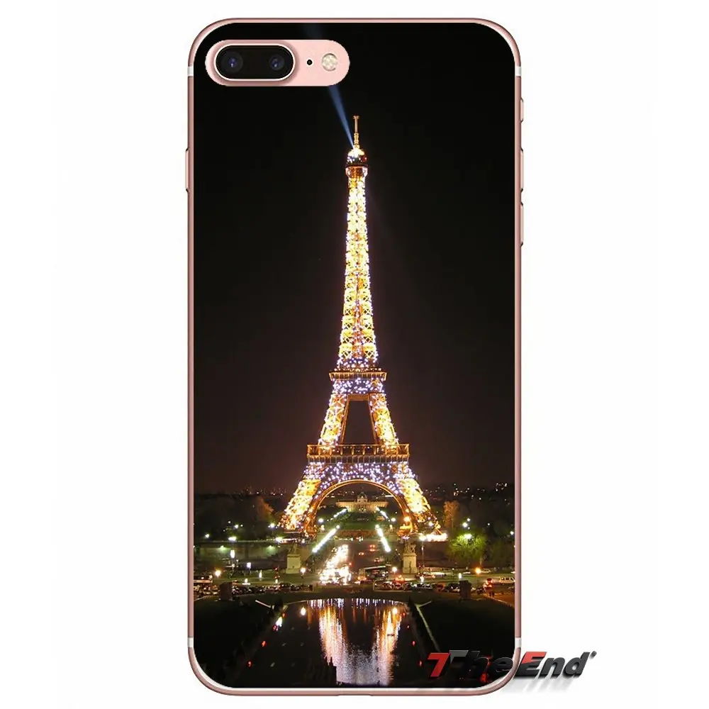 Мягкий чехол для Samsung Galaxy Note 3 4 5 Grand Core Prime S3 S4 S5 MINI S6 S7 edge S8 S9 Plus Eiffel Tower Night