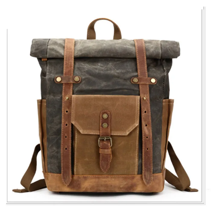 waxed canvas laptop backpack