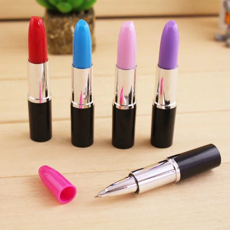 

1 PCS New Design Novelty Stationery Simulation Modeling Lipstick Ballpoint Pen School Supplies Office Material Promotional Pen