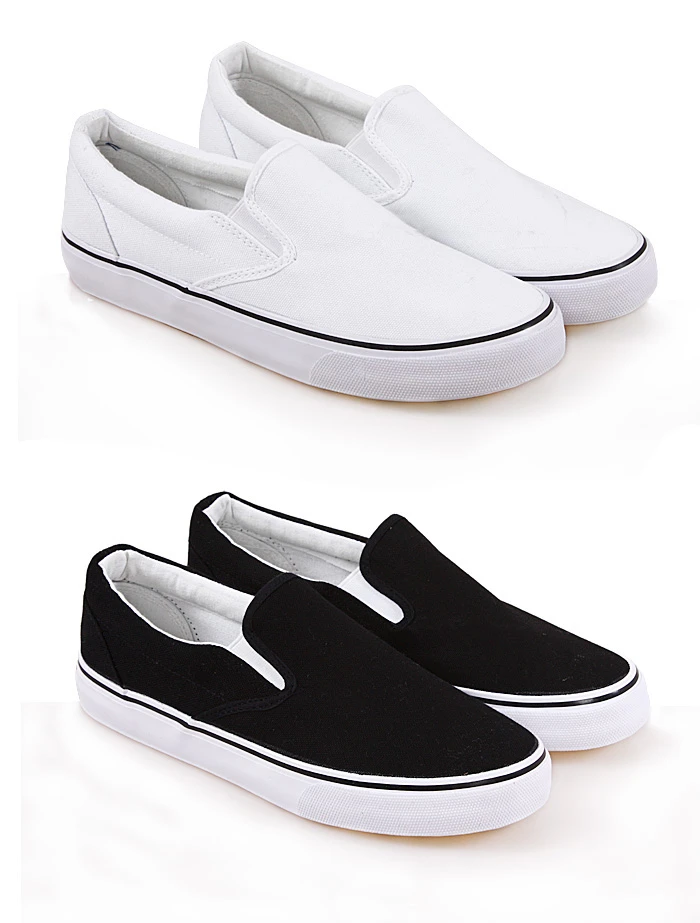 plain white slip on canvas shoes