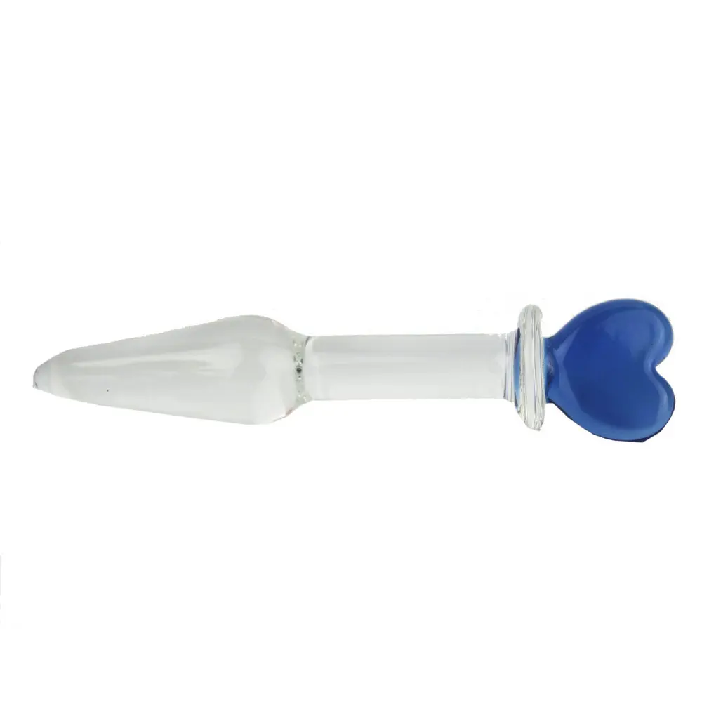 hh022 heart Glass plug anal sex toys for woman lesbian G SPOT (10)
