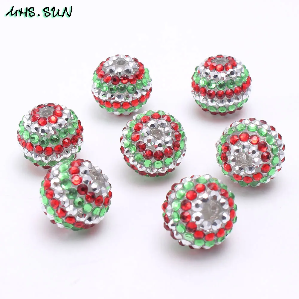 6-1 (1),50pc,18MM-$16.25,20MM-$20,22MM-$22.35.Chunky Resin Rhinestone Beads Handmade Kids Jewelry Making DIY Ball Beads 50pcslot Loose Stripe Beads DriopshippingJPG