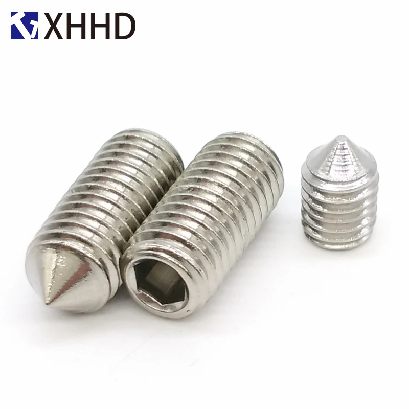

304 Stainless Steel Hex Socket Head Cap Set Grub Tapered Point Screw Metric Thread Hexagon Headless Machine Bolt M3 M4 M5