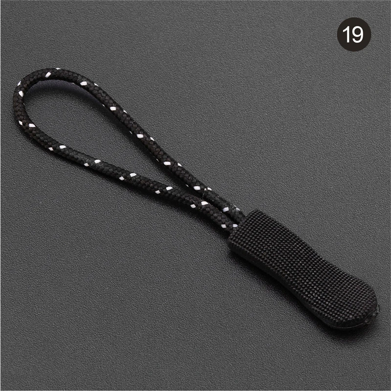 20 Pcs Color Cord Zipper Pull Apparel Bag Tactical Backpack Accessories Zip Puller DIY Zipper Head Cord Rope Strap Lariat Slider