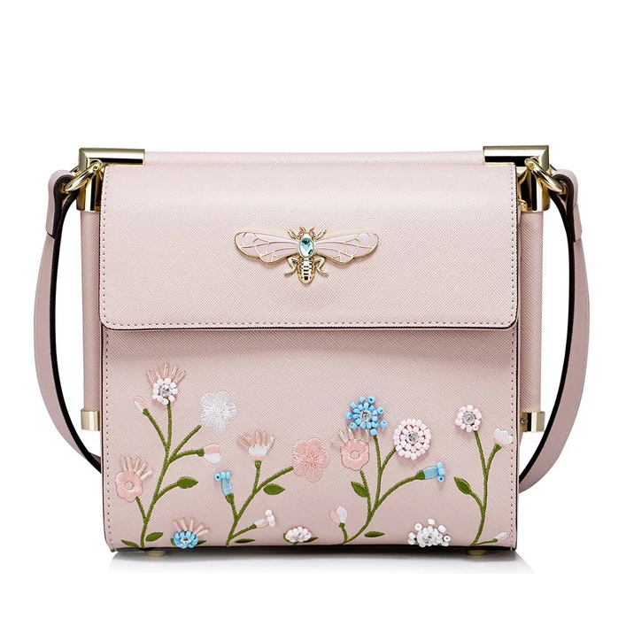 New Brand Design Boho Women S Leather Flowers Embroidery Handbags New Brand Design Boho Women S Leather Flowers Embroidery Handbags Fashion Lady Flap Crystal Dragonfly Messenger Crossbody Bags In From