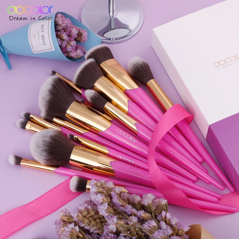 Продажа Docolor набор кистей для макияжа 14 шт профессиональный макияж кисти новый кисти для лица макияж Пудра Тени для век кисти