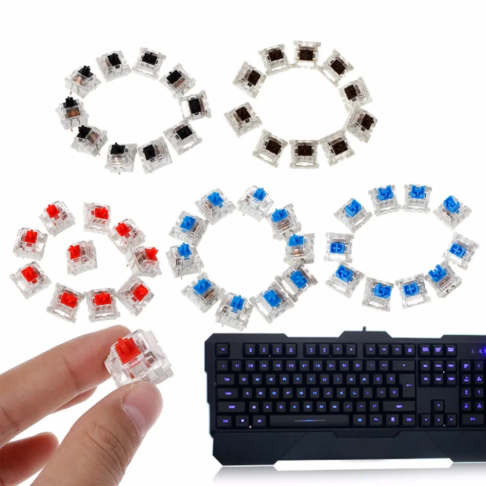 10Pcs 3 контактный механический переключатель клавиатуры