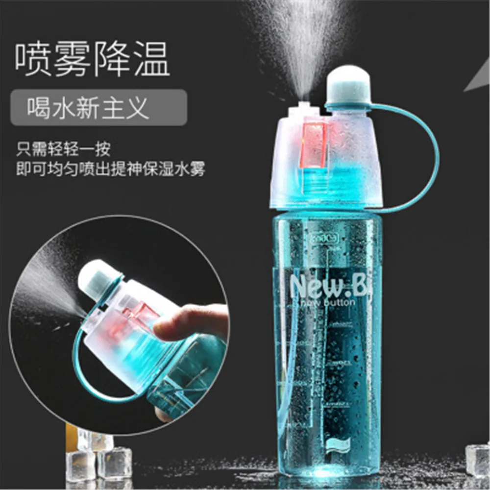 

400/600ml Creative Sports Water Cup Drop-proof Portable Bottle Plastic Spray Cups For Hiking Sports Fitness Office Driving Gift