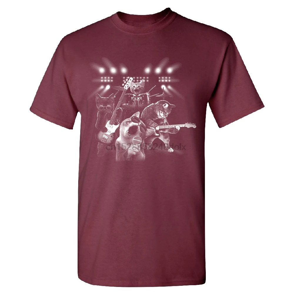 

Rock Band Cute Kittens Men's T-Shirt Sweet Kittens Sing Rock Love Animals Tee
