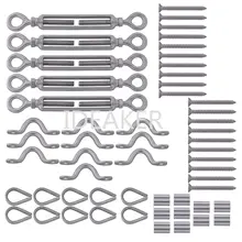 304 Нержавеющая сталь 5 шт. M5 глаз для глаз фаркоп 10 шт. M3 втулки для веревок Кабельные перила комплект деревянные столбы кабеля Жгут проводов