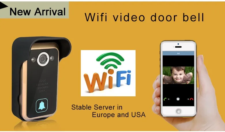 Wf01 Видео Wi-Fi Домофон Дверные звонки смартфон IOS приложение для Android Управление Дверные звонки P2P ip55 Видеодомофоны Дверные звонки