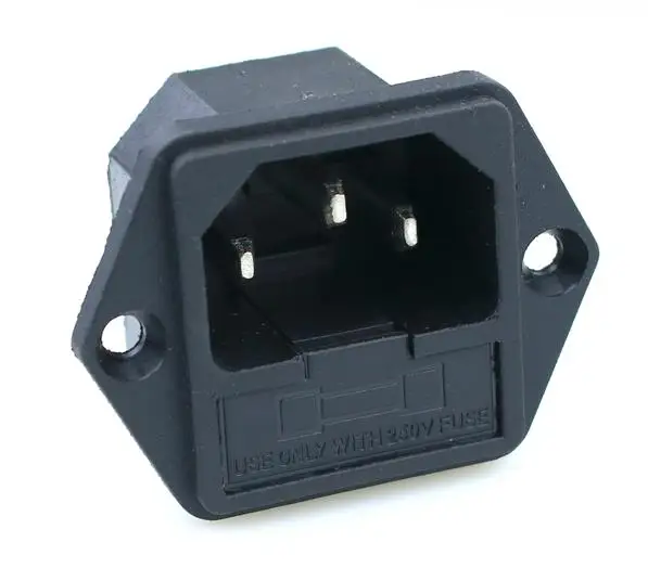 AC power socket fuse holder socket ear seat all copper AC socket 10A