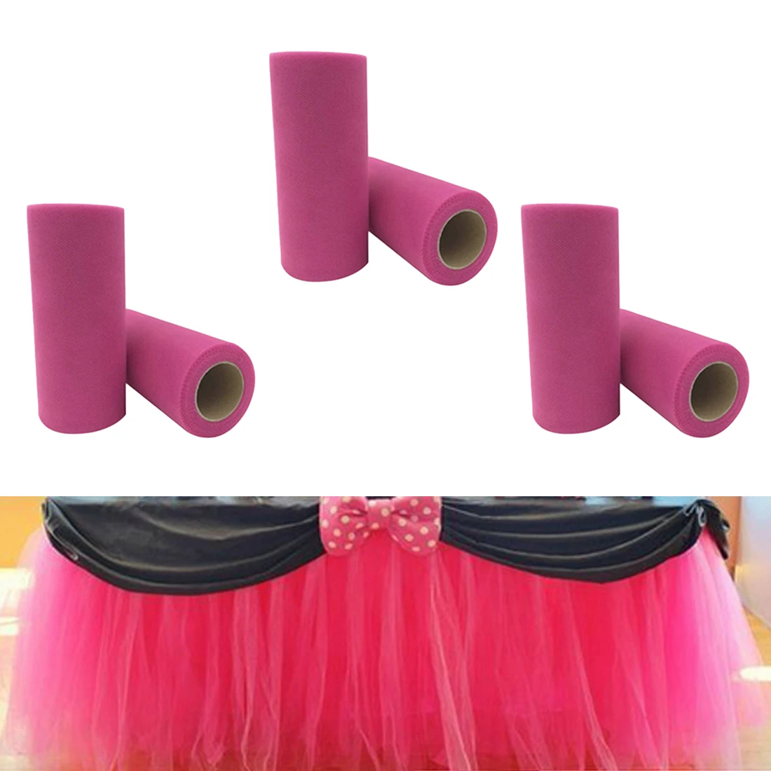 

Wedding Decoration 25Yard 6inch Tulle Roll Fabric Spool Home Decor Tulle Tutu Dress Silk Organza DIY Party Supplies