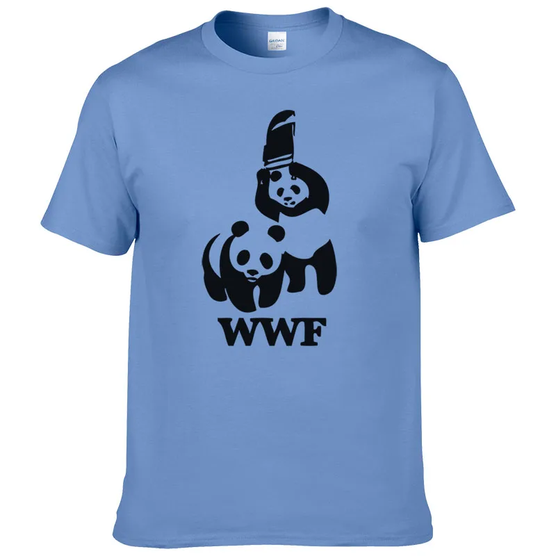 WEWANLD борьба WWF панда комедия с коротким рукавом Cool Camiseta Футболка мужская футболка