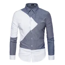 Новинка г. осень зима модный пэчворк Рубашки домашние муж. для мужчин с лацканами camiseta masculina Одежда Женская сорочка homme