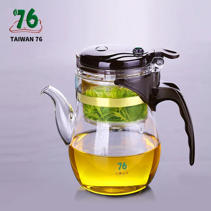 

Elegant Teapot kungfu Tea Set Press AUTO-OPEN Art Tea Cup Teapot With Filter Infuser de cha Heat Resistant Glass Flower Teapot