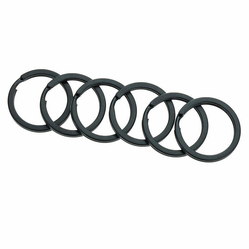 10/20PCS 크기 15/20/25/28/30/32mm 검은 금속 열쇠 고리 분할 반지는 결코 퇴색하지 않습니다 높은 Quaility 열쇠 고리 맞는 가방 키 체인