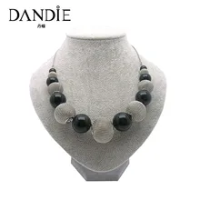 Dandie горячая Распродажа дизайнерское ожерелье чокер с задней акриловой бусиной и проволочным шариком для женщин, Модная бижутерия на каждый день