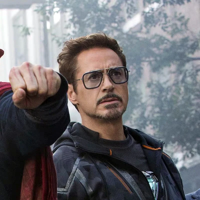 Мужские панк очки LongKeeper дизайнерские металлические Tony Stark для вождения UV400 чехол