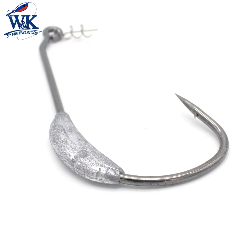W & K рыболовные крючки 24 г 10/0 и 26 12/0 Утяжеленный крючок под червя s Weedless 2 шт./pk