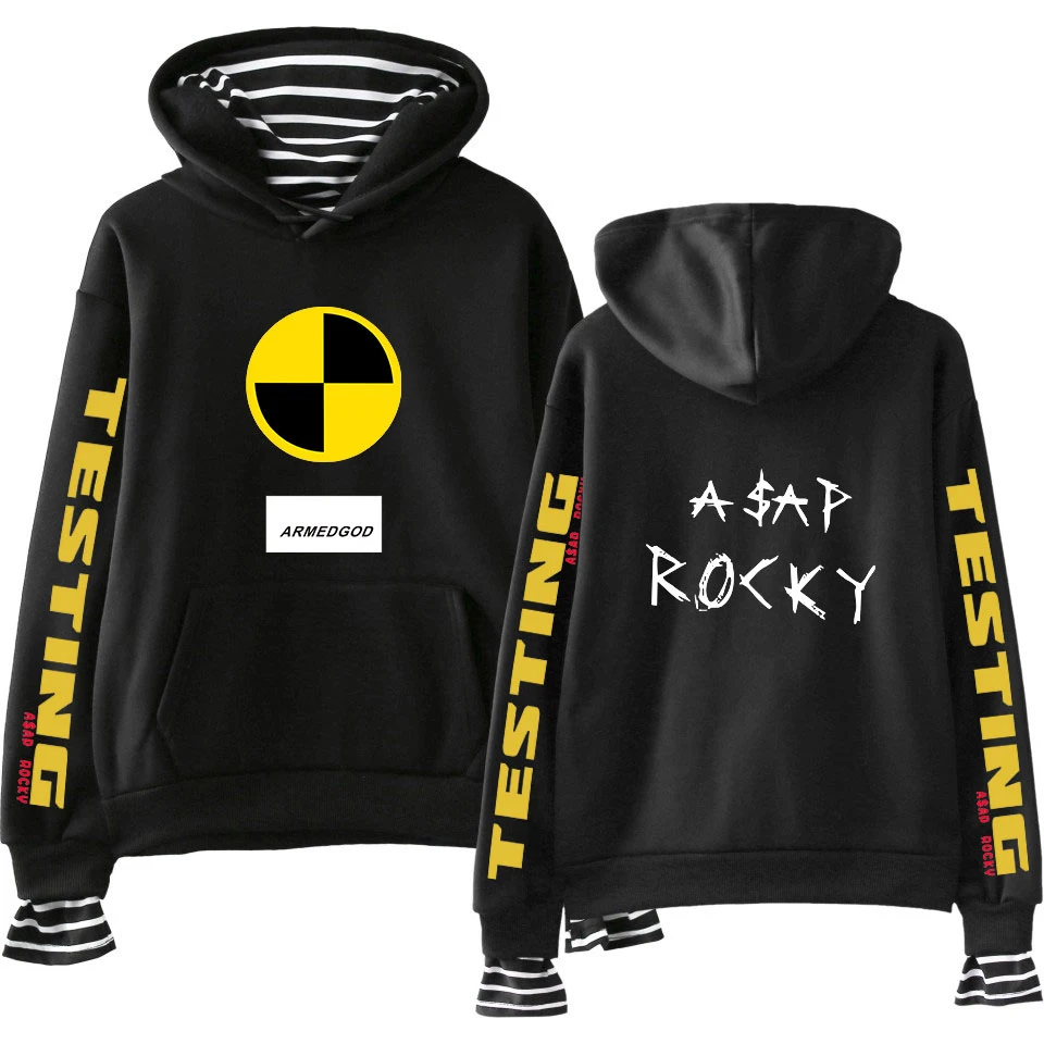 

ASAP ROCKY R.I.P Hip Hop Stripe Hoodie Long Sleeve Pullovers Loose Harajuku Striped Sweatshirt Men/Women Spring Wholesale