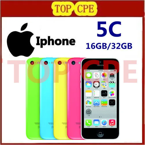 Iphone 5c Factory Unlocked Original Apple iphone 5C phone 8gb 16gb 32gb 8MP Camera ios dual core Wifi GPS WCDMA 3G Free Shipping