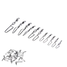 20 штук, рыболовные крючки из сплава для океанской лодки, шарикоподшипник, рыболовный соединитель, блокировка, поворотное соединение, подвижные твердые кольца