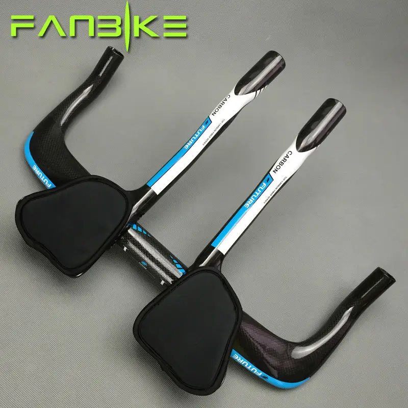 

FUTURE brand from taiwan full carbon rest handlebar+ TT style handlebar =one set 31.8*400/420/440/460mm 3K finish blue color