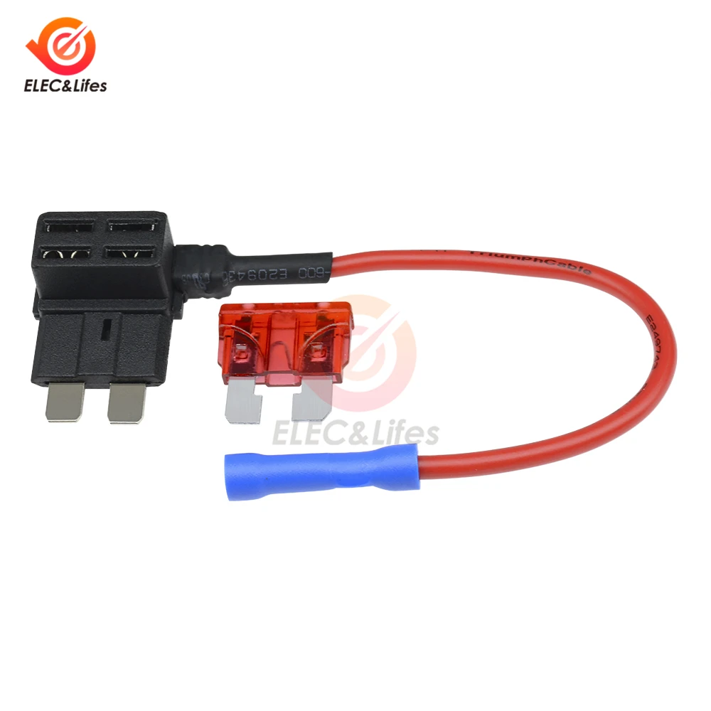 12 В автомобильный лопастной держатель предохранителя Add-a-circuit TAP Adapter Micro Mini standard ATM, APM Blade Автомобильные предохранители с 10A AMP предохранитель провода