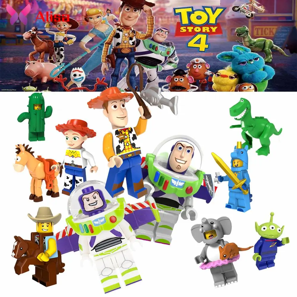 

Hot legoings disneyes Toys Story 4 Series Buzz Lightyear Woody Gremlins model building blocks toys figures for children gift