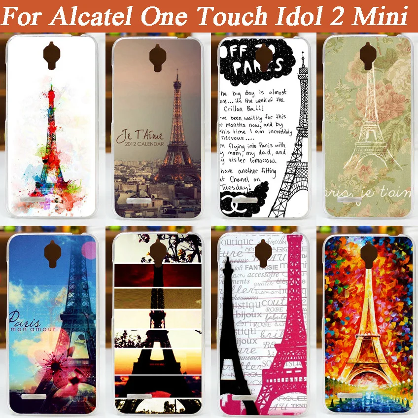 Чехол с 9 рисунками Эйфелевой башни для Alcatel One Touch Idol 2 Mini 6016 6016D 6016A 6016E 6016X чехол|case