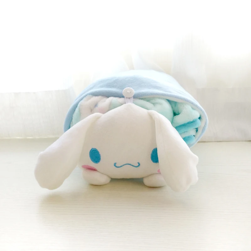 Candice guo plush toy cartoon animal cinnamoroll dog roll blanket lover warm sleeping rest birthday present Christmas gift 1pc