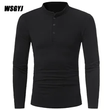 2017 New Fashion Brand Stand Collar Slim Fit Long Sleeve T Shirt Men Fitness Fitness Camiseta