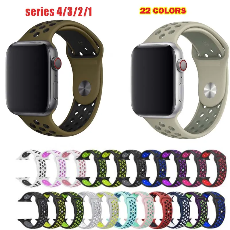 Silicone Sport Straps For Apple Watch Band Series 5 4 Soft Rubber For Iwatch 3 2 1 Wristband Bracelet 38mm 40mm 42mm 44mm Band Strap Strap Braceletstrap Band Aliexpress