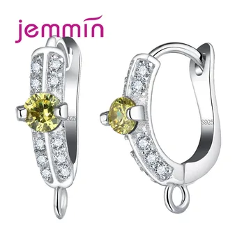 

Fashion Big Round Yellow Crystal 925 Sterling Silver Hoop Earrings for Women Austrian Crystal Wholesale Top Quality